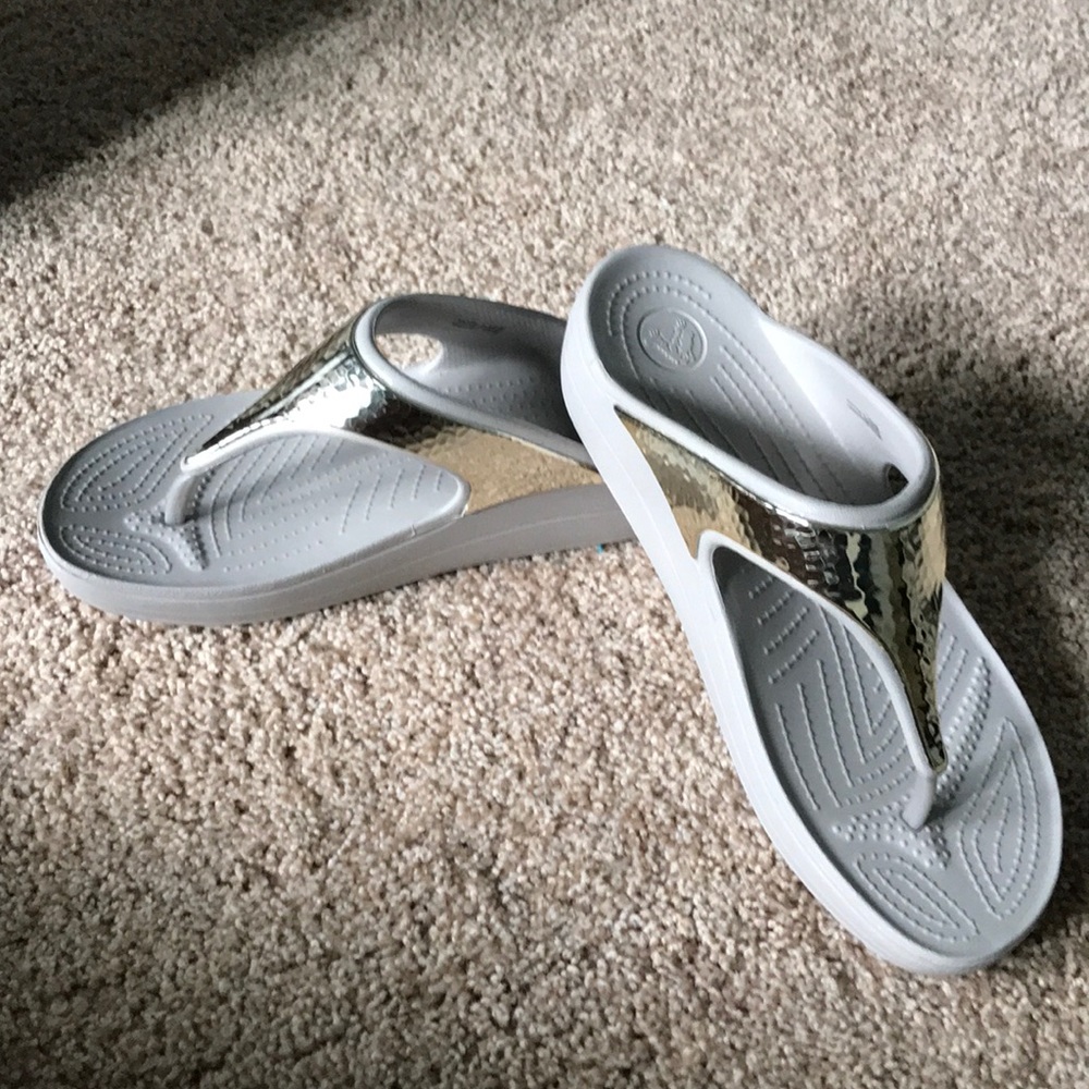 Ladies gold metallic sandals